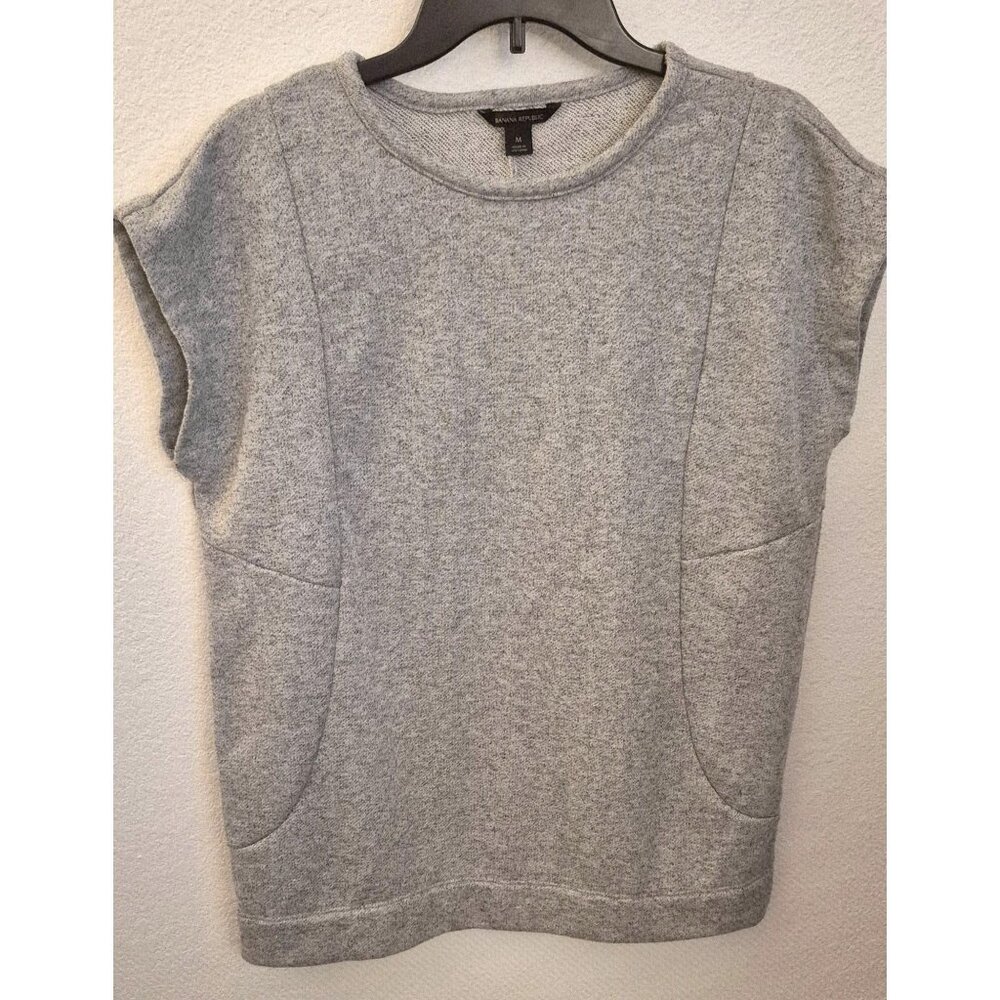 Banana Republic Grey Relaxed Fit Sleeveless Lounge Pullover Top Size M EUC